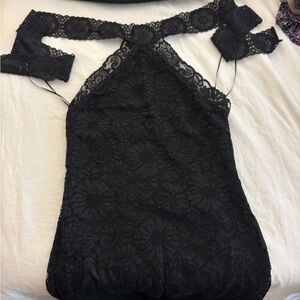 Mango Black Lace Maxi Dress